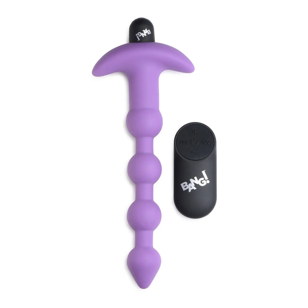 XR Brands® Brands Bang! Remote Control Vibrating Anal Beads – 11 Modes IPX7 Waterproof & Rechargeable