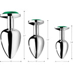 XR Brands® Brands Booty Sparks Emerald Gem Anal Plug Set – 3 Sizes Metal Temperature Play