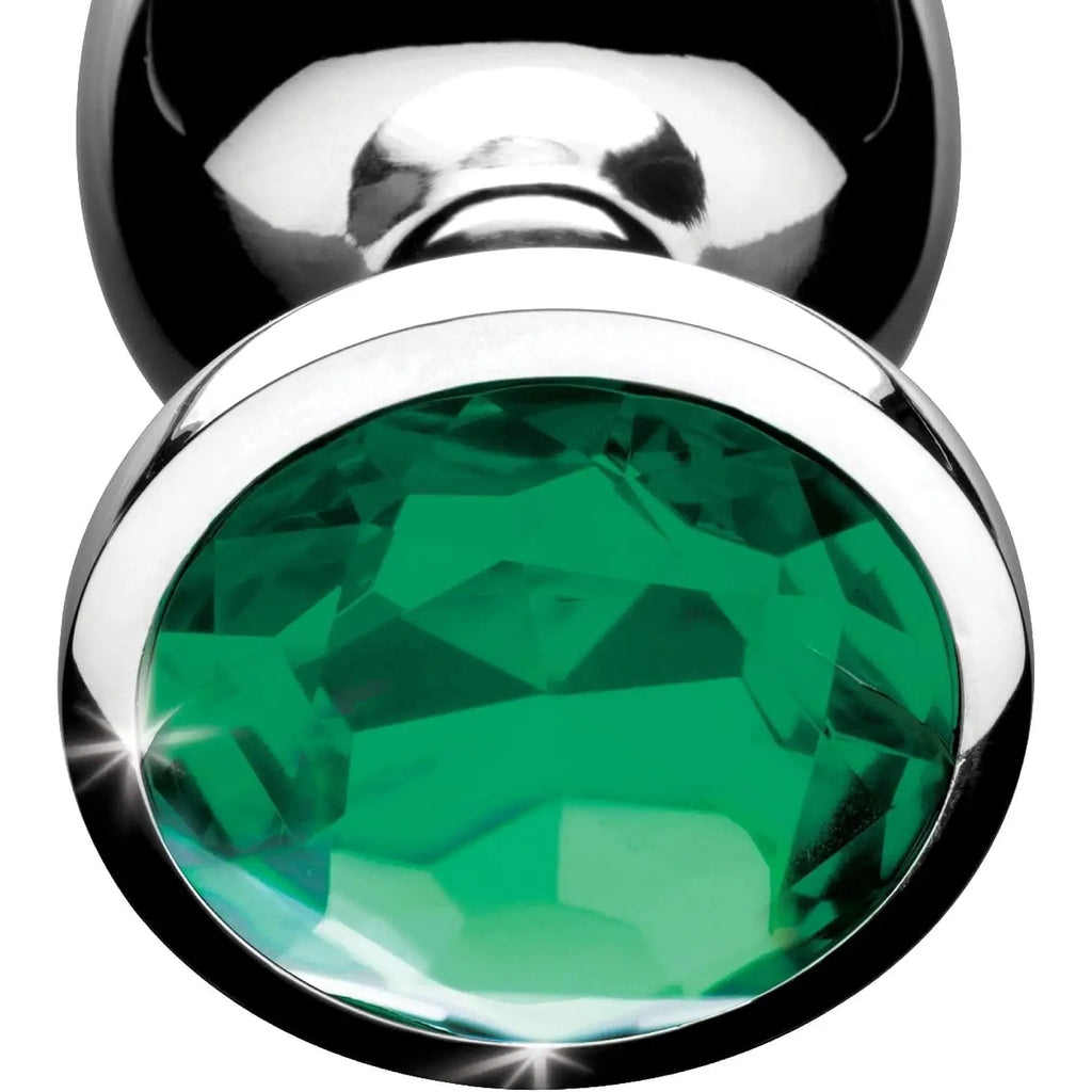 XR Brands® Brands Booty Sparks Emerald Gem Anal Plug Set – 3 Sizes Metal Temperature Play