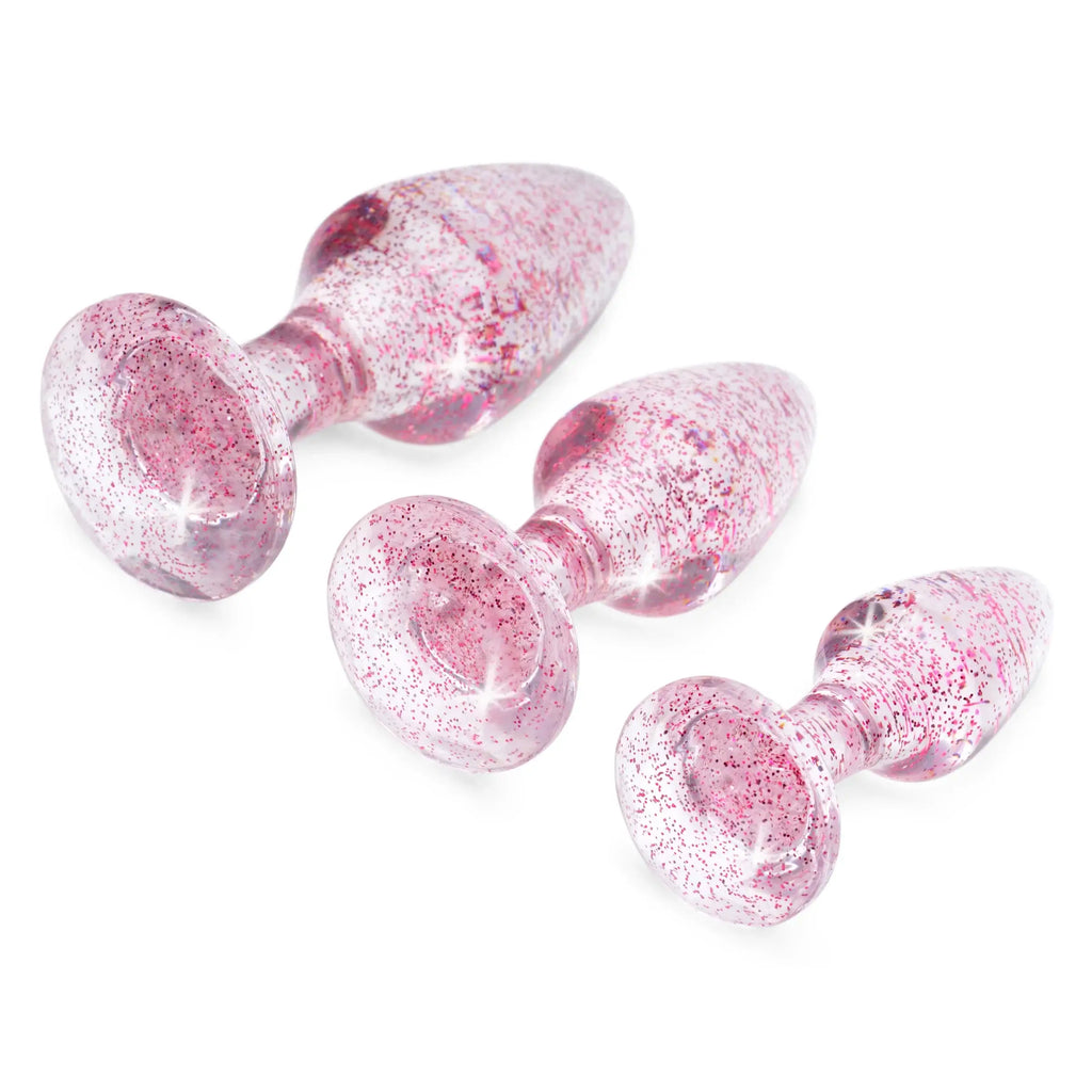 XR Brands® Brands Booty Sparks Glitter Gem Anal Plug Set | 3-Piece Training Kit