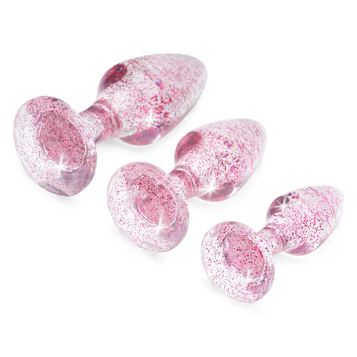 XR Brands® Brands Booty Sparks Glitter Gem Anal Plug Set | 3-Piece Training Kit