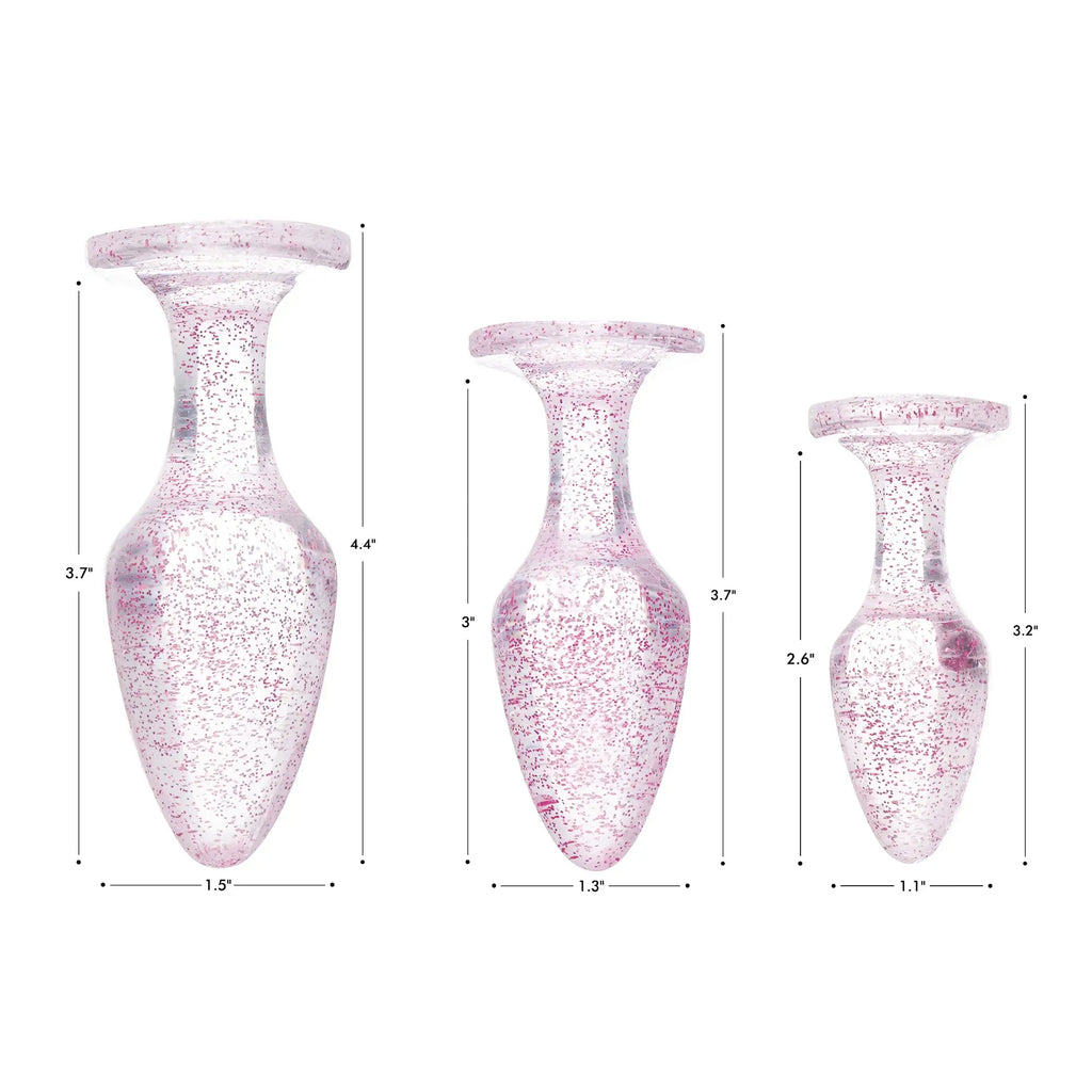 XR Brands® Brands Booty Sparks Glitter Gem Anal Plug Set | 3-Piece Training Kit