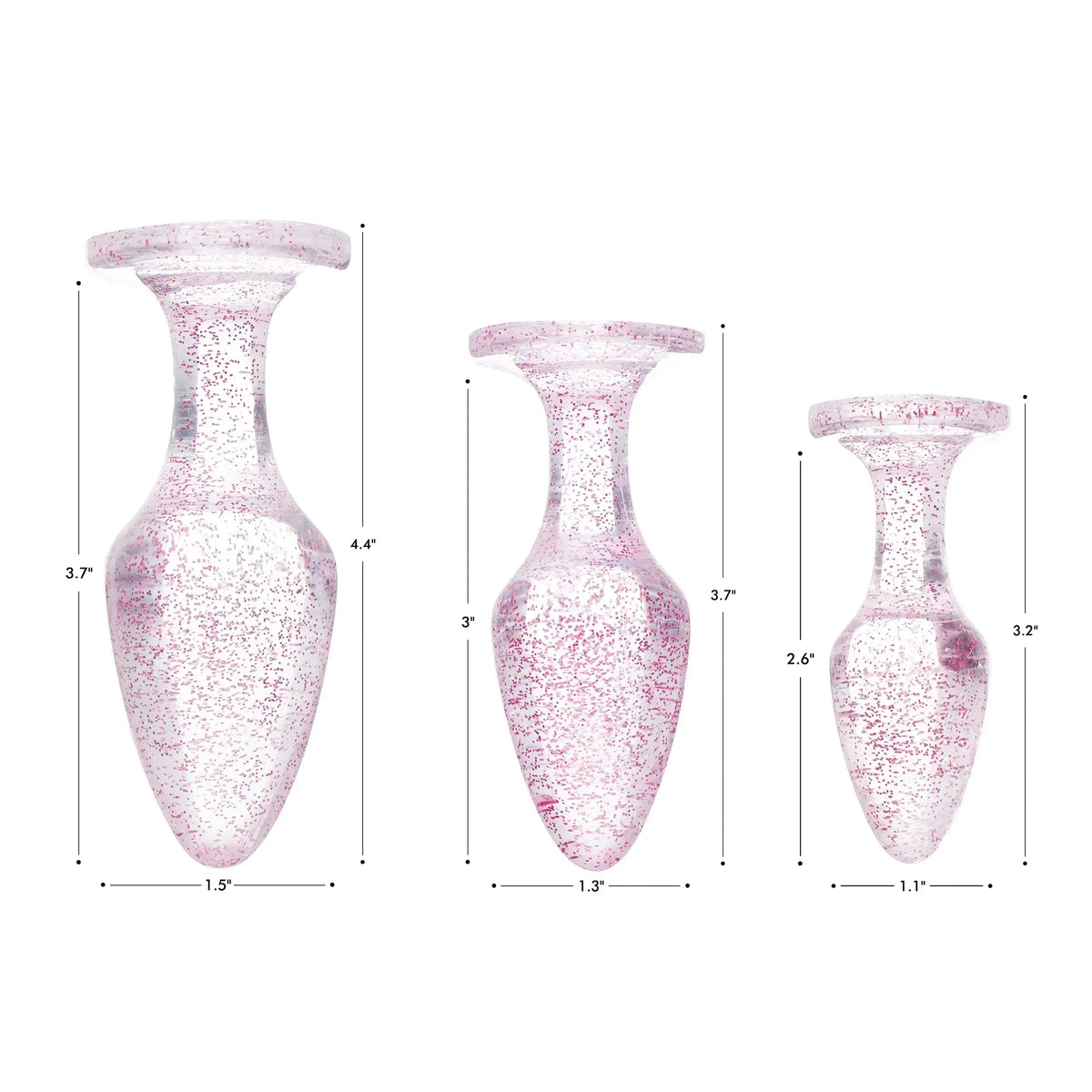 XR Brands® Brands Booty Sparks Glitter Gem Anal Plug Set | 3-Piece Training Kit