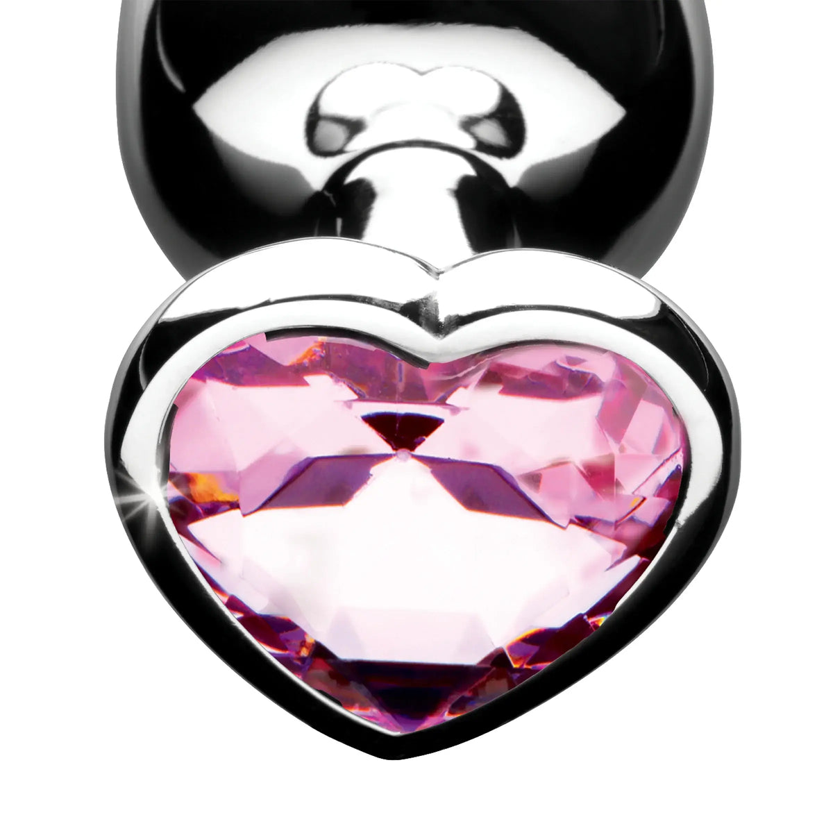 XR Brands® Brands Booty Sparks Pink Heart Gem Anal Plug Set – 3 Sizes Metal Temperature Play