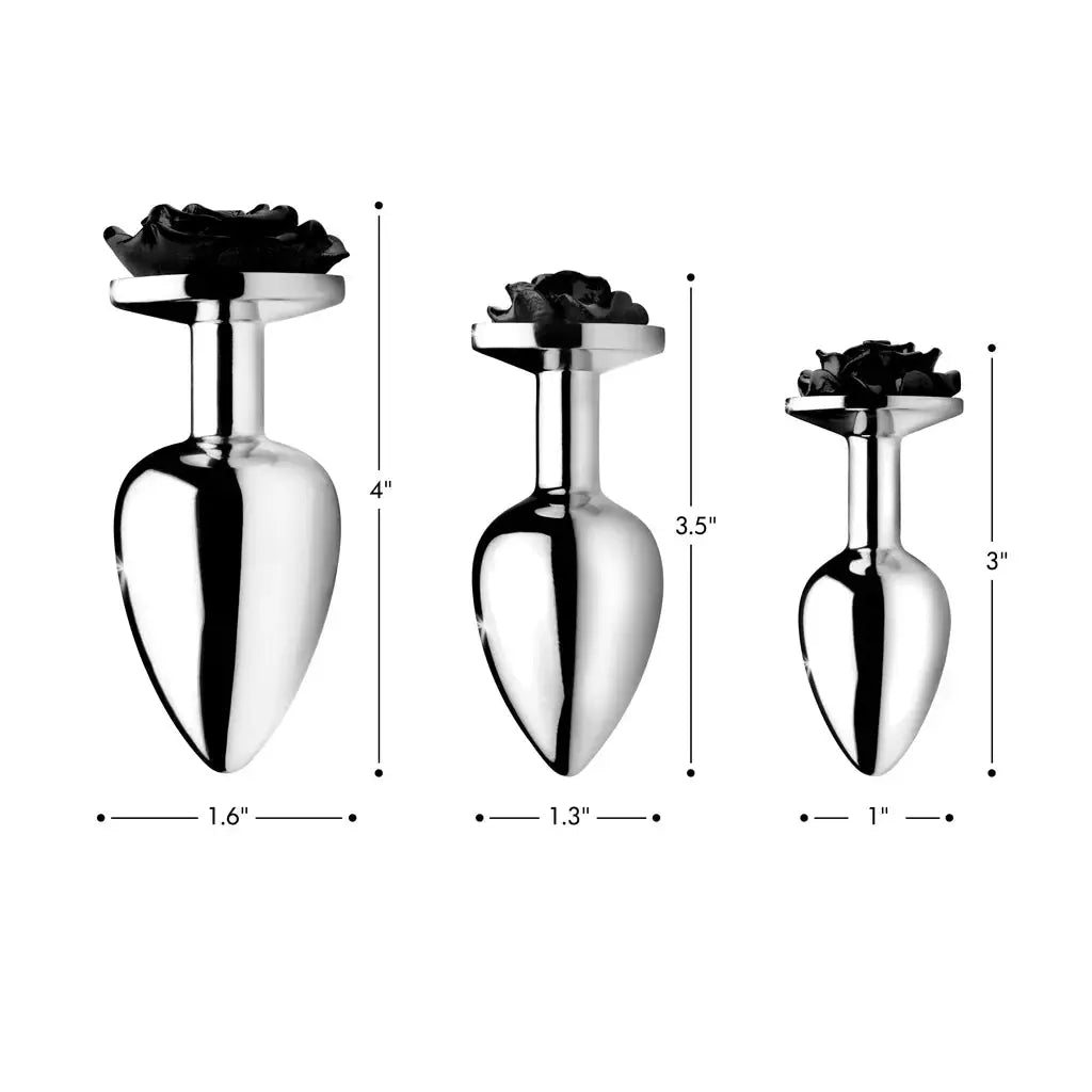 XR Brands® Brands Booty Sparks Rose Anal Plug | Aluminum Metal Butt