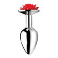 XR Brands® Brands Booty Sparks Rose Anal Plug | Aluminum Metal Butt Small / Red