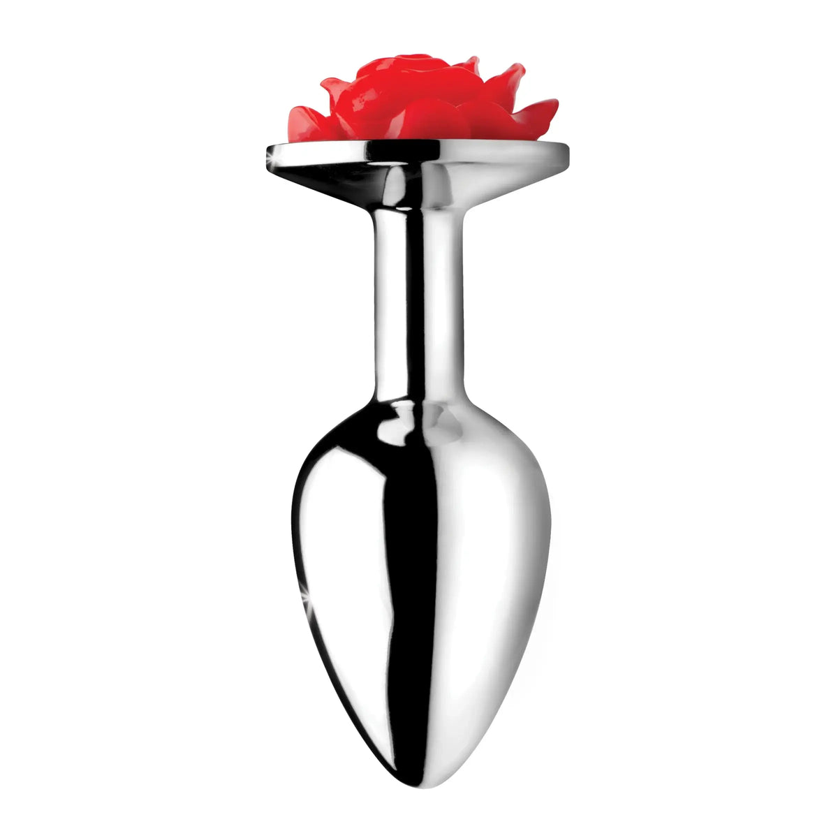 XR Brands® Brands Booty Sparks Rose Anal Plug | Aluminum Metal Butt Small / Red