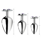XR Brands® Brands Booty Sparks Violet Flower Gem Anal Plug Set – 3 Sizes Metal Temperature Play Purple