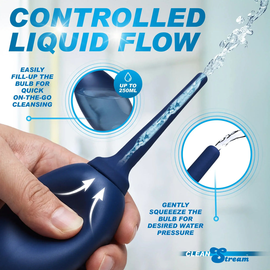 XR Brands® Brands CleanStream Flex-Tip Silicone Enema Bulb Blue