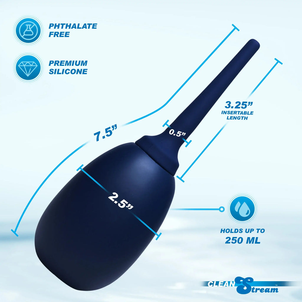 XR Brands® Brands CleanStream Flex-Tip Silicone Enema Bulb Blue