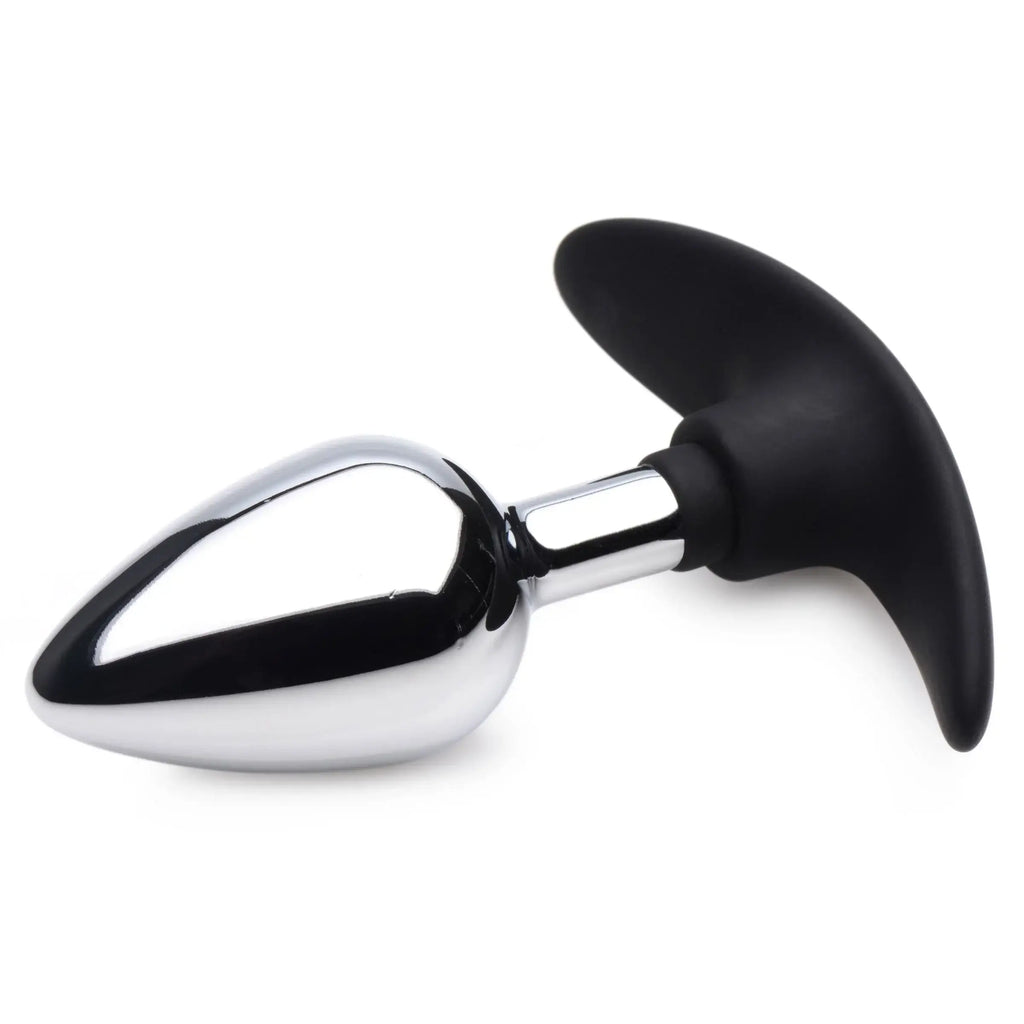 XR Brands® Brands Dark Invader Metal & Silicone Anal Plug | Weighted Butt for Temperature Play