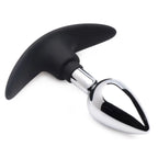 XR Brands® Brands Dark Invader Metal & Silicone Anal Plug | Weighted Butt for Temperature Play