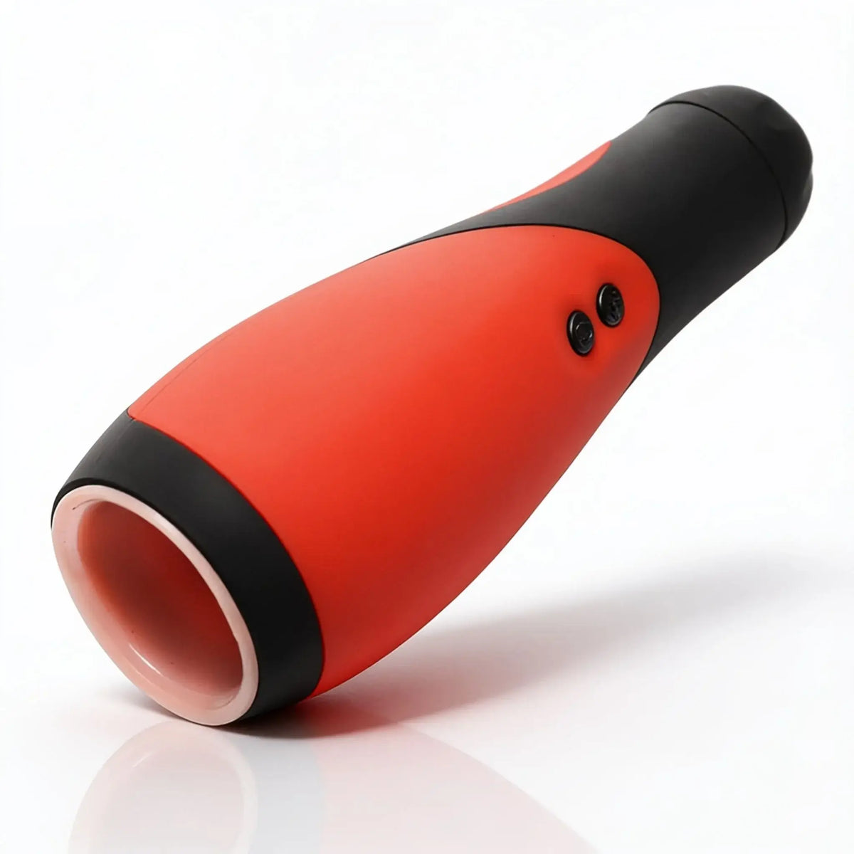 XR Brands® Brands Love Botz Vibra-Head Bionic Auto Stroker – 30 Rhythms Ridged Chamber Phthalate-Free Red