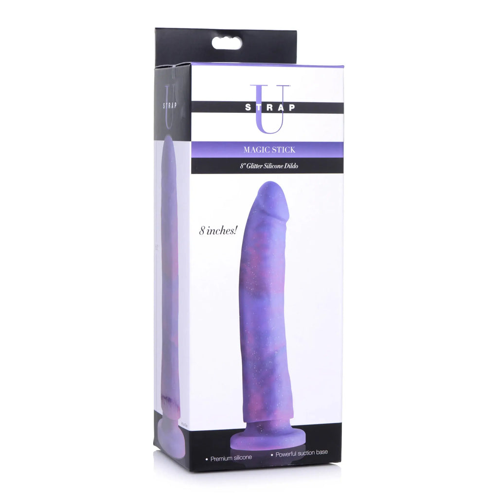 XR Brands® Brands Magic Stick Glitter Silicone Dildo | Strap-On Compatible Suction Cup