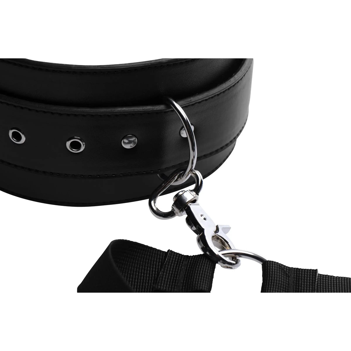 XR Brands® Brands Master Series Acquire Thigh Harness With Wrist Cuffs Black