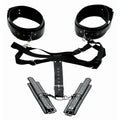 XR Brands® Brands Master Series Acquire Thigh Harness With Wrist Cuffs Black
