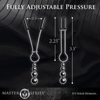 XR Brands® Brands Master Series Adorn Triple Bead Nipple Clamp Set Silver