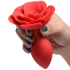 XR Brands® Brands Master Series Booty Bloom Rose Anal Plug – Petal-Textured Silicone S & L