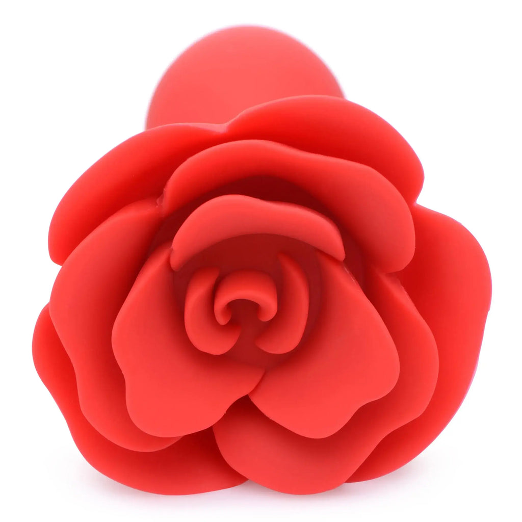 XR Brands® Brands Master Series Booty Bloom Rose Anal Plug – Petal-Textured Silicone S & L