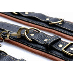 XR Brands® Brands Master Series Coax Vegan Leather Collar & Wrist Restraint Set Black