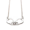XR Brands® Brands Master Series Cuff Her Handcuff Necklace – BDSM Jewelry Nickel-Free Silver