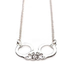 XR Brands® Brands Master Series Cuff Her Handcuff Necklace – BDSM Jewelry Nickel-Free Silver