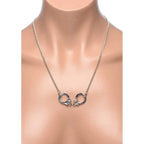 XR Brands® Brands Master Series Cuff Her Handcuff Necklace – BDSM Jewelry Nickel-Free Silver
