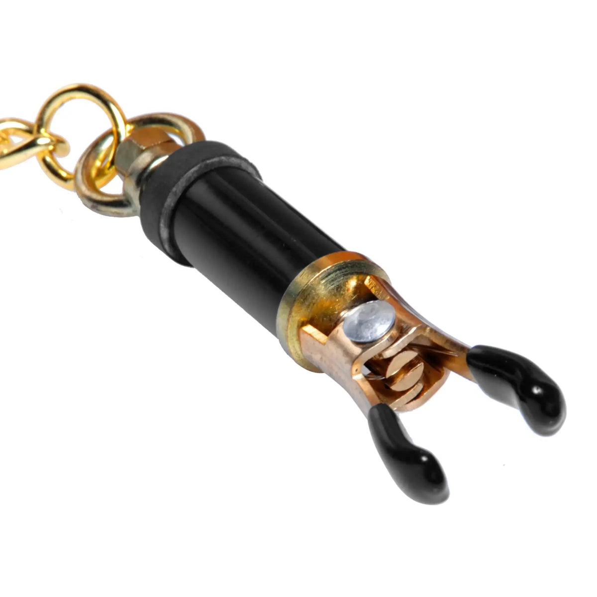 XR Brands® Brands Master Series Deluxe Adjustable Brass Nipple Clamps with Chain Gold