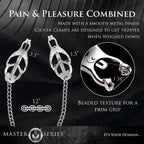 XR Brands® Brands Master Series Monarch Clover Nipple Clamps – Chain-Tightening Intermediate–Advanced Silver