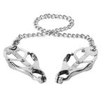 XR Brands® Brands Master Series Monarch Clover Nipple Clamps – Chain-Tightening Intermediate–Advanced Silver