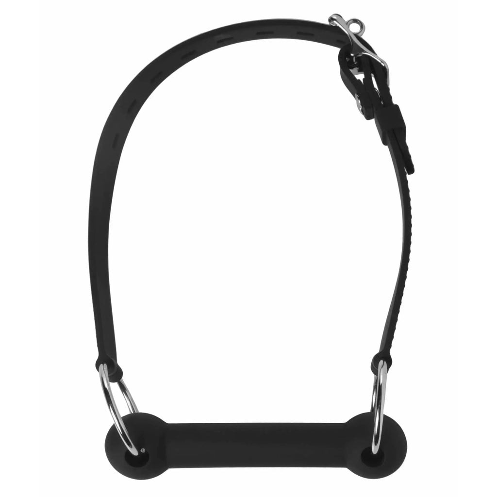 XR Brands® Brands Master Series Mr. Ed Horse Bit Gag – Locking Full Silicone Phthalate-Free Black