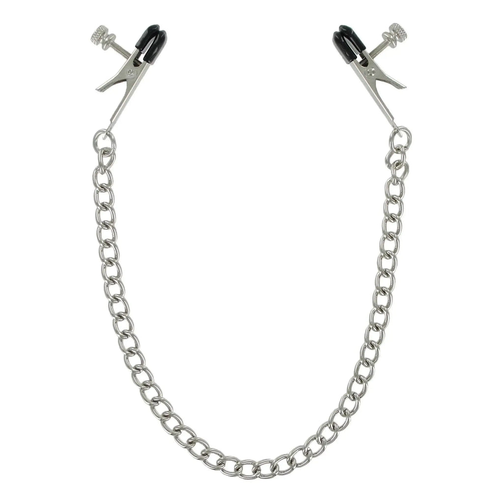 XR Brands® Brands Master Series Ox Bull Nose Nipple Clamps – Adjustable Screw Vinyl Tips Silver