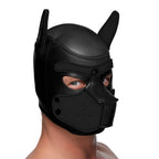 XR Brands® Brands Master Series Spike Neoprene Puppy Hood | Snap-On Muzzle Adjustable Ears Petplay Black