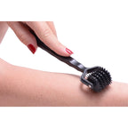 XR Brands® Brands Master Series Spiked 5-Row Pinwheel – Wartenberg Wheel Sensation Play Black