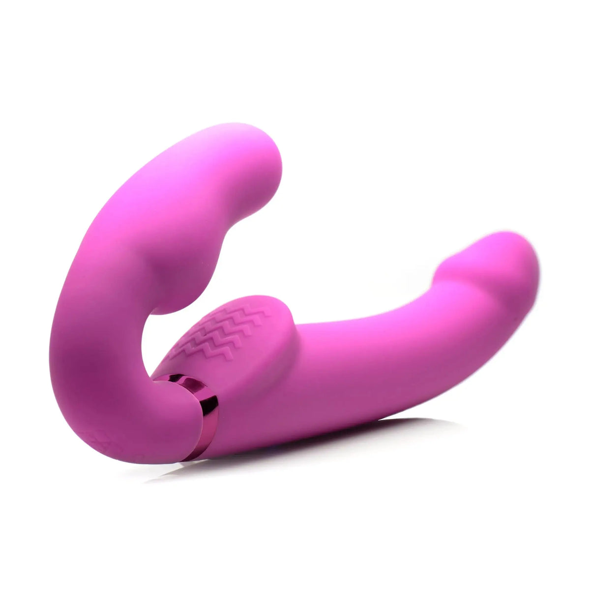 XR Brands® Brands Strap U Inflatable Ergo-Fit Strapless Strap-On | Remote Control Dual Motors G-Spot Shaft Hot Pink