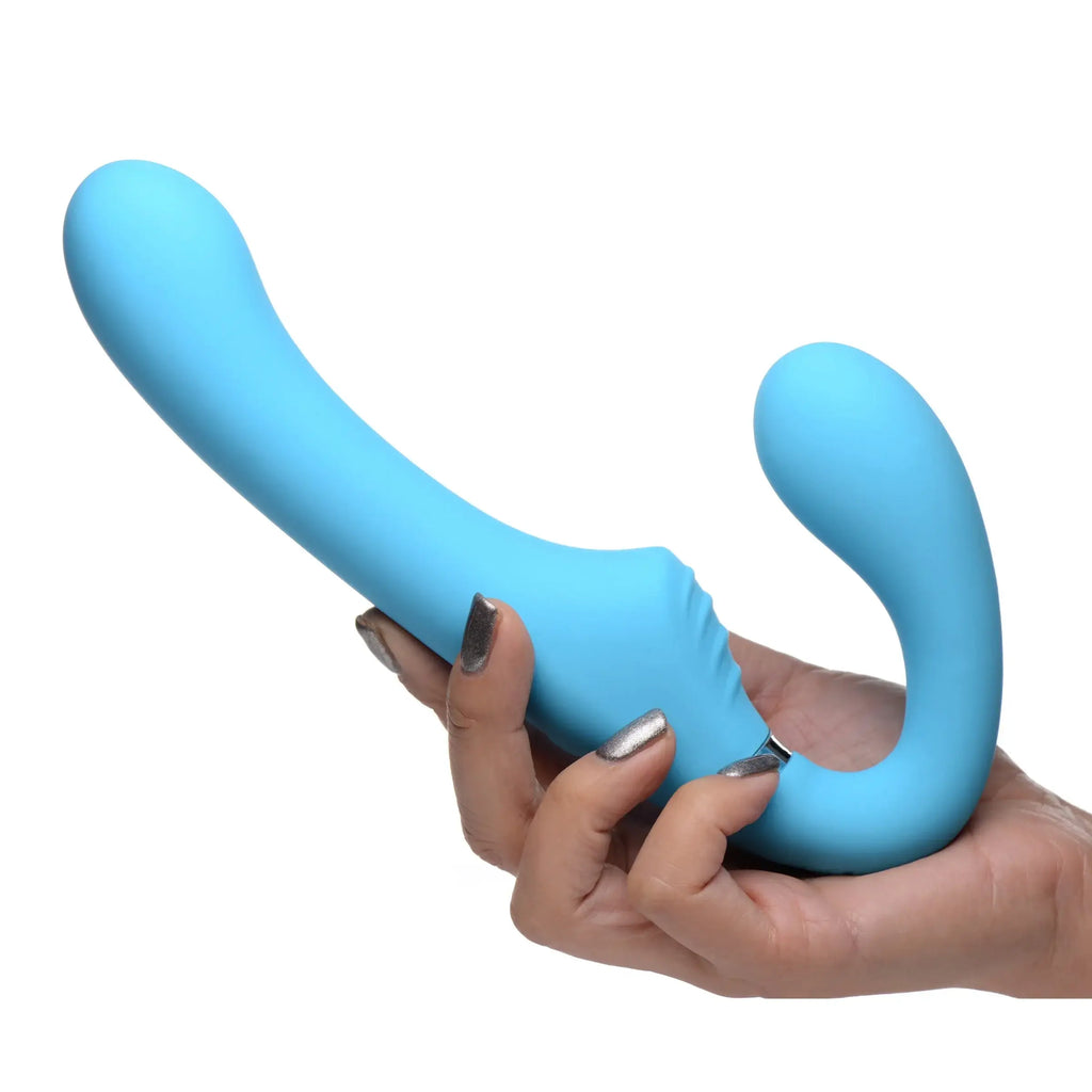 XR Brands® Brands Strap U Strapless Strap-On Vibrator | 10 Modes Wireless Remote G-Spot & Clit Stimulation