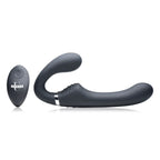 XR Brands® Brands Strap U Strapless Strap-On Vibrator | 10 Modes Wireless Remote G-Spot & Clit Stimulation Black
