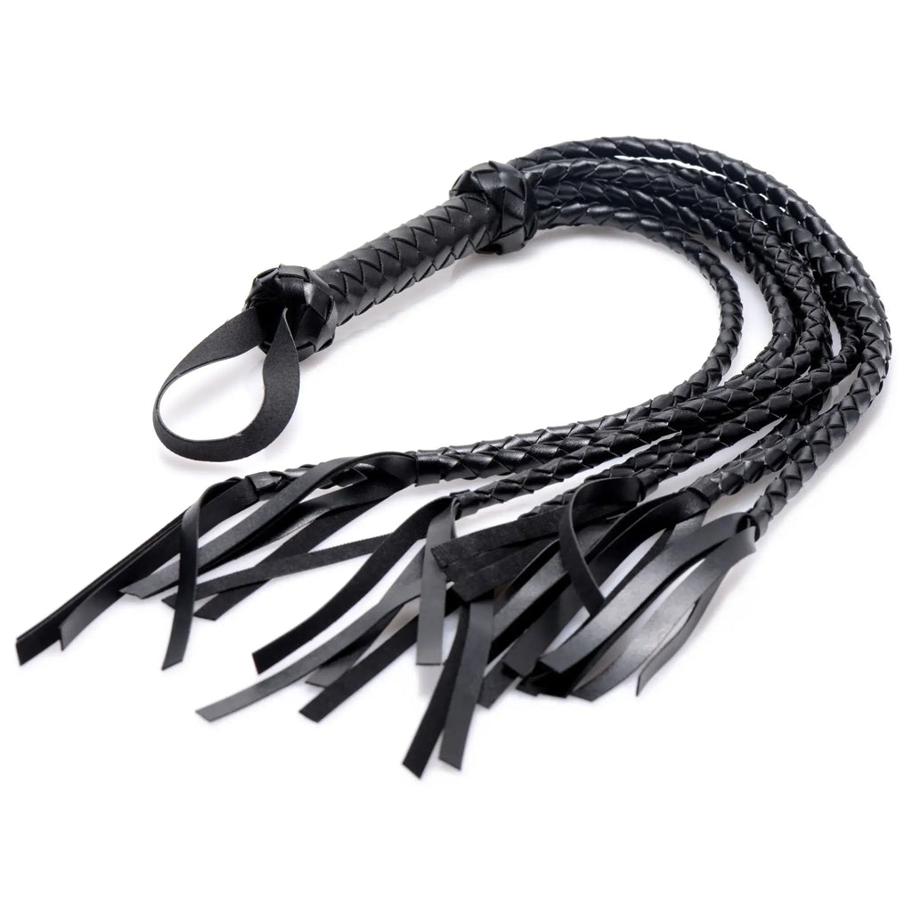 XR Brands® Brands Strict 8-Tail Braided Flogger Black