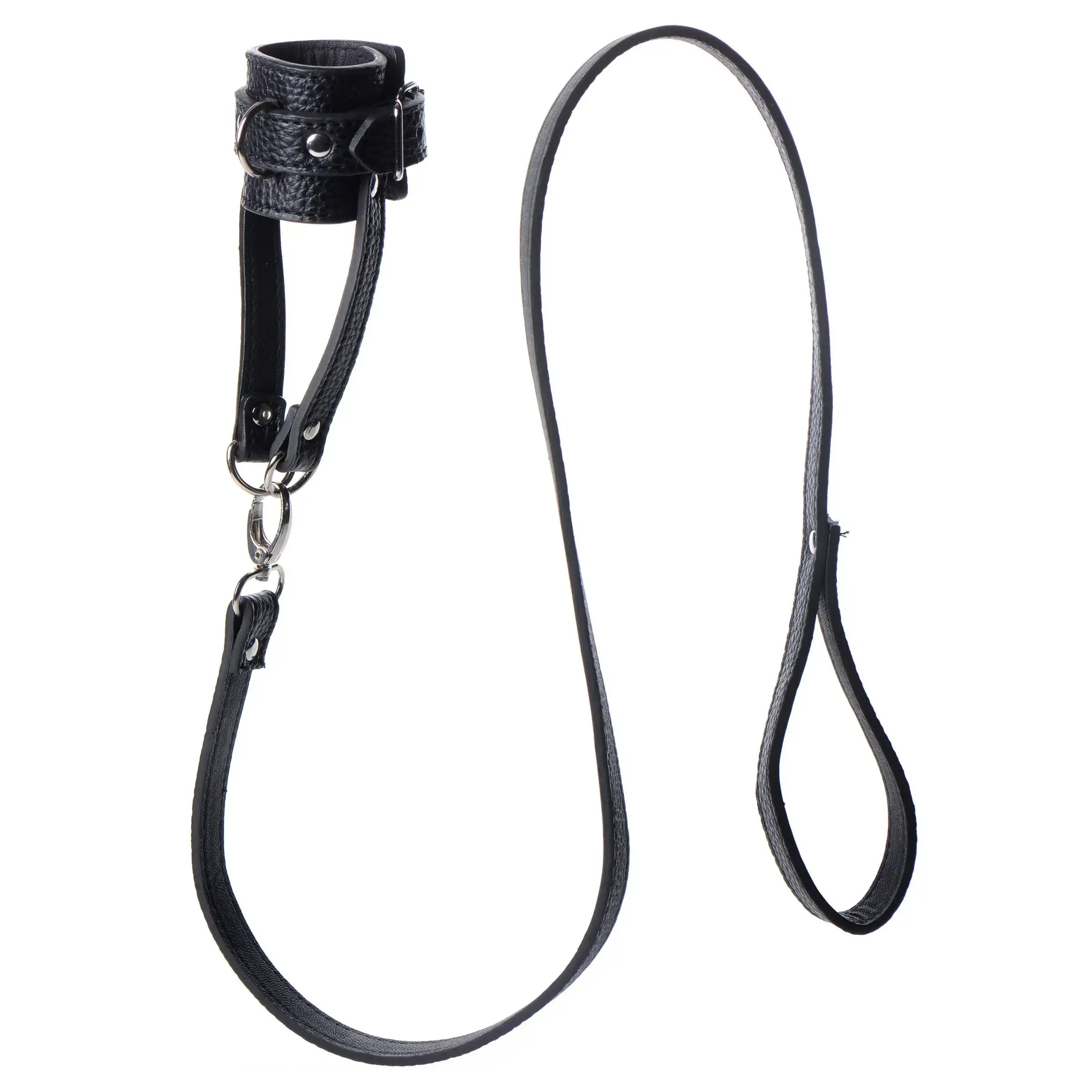XR Brands® Brands Strict Ball Stretcher With Leash Black