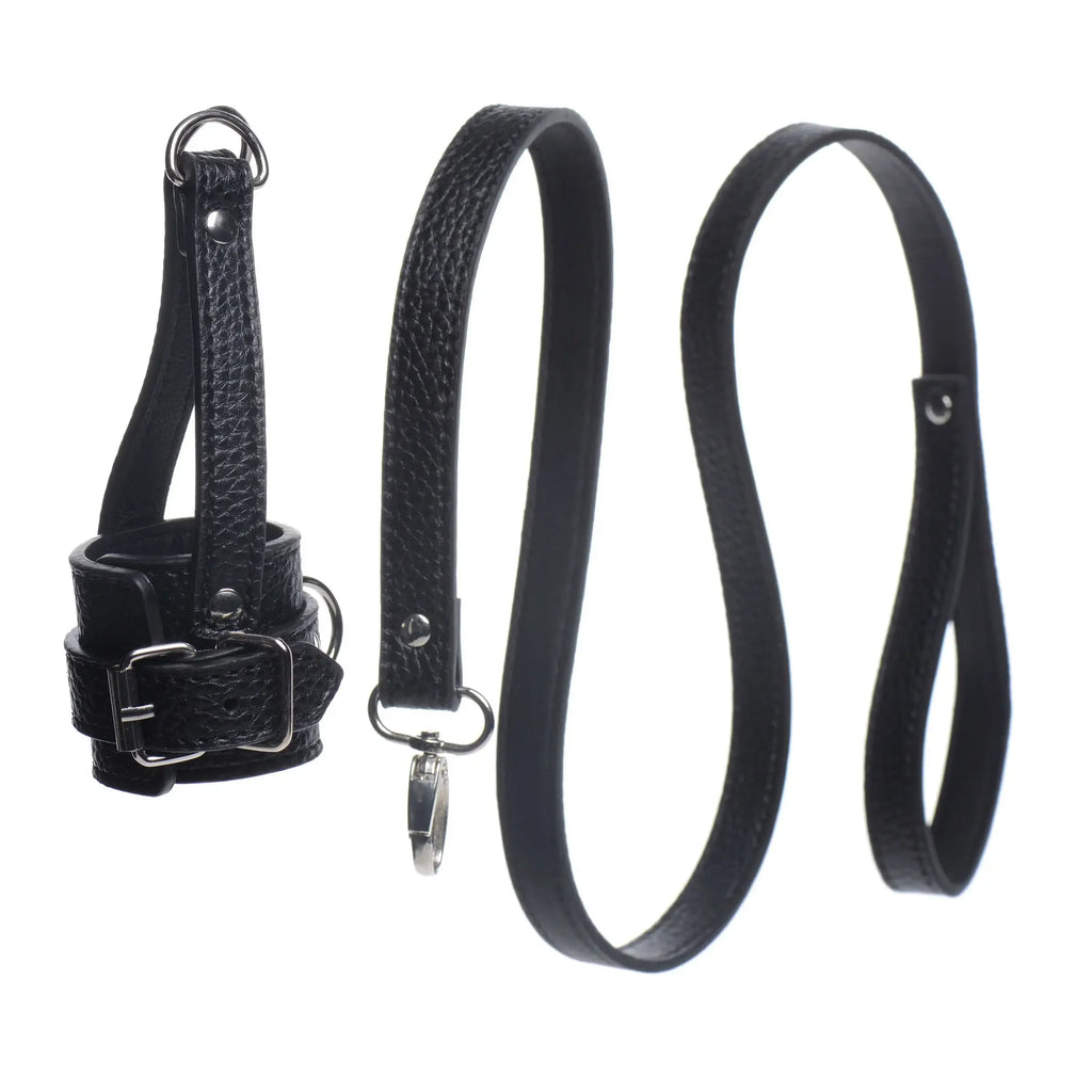XR Brands® Brands Strict Ball Stretcher With Leash Black