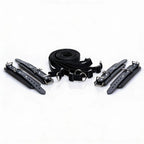 XR Brands® Brands Strict Deluxe Bed Restraint Kit – Padded Cuffs & Adjustable Straps Black