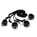 XR Brands® Brands Strict Deluxe Bed Restraint Kit – Padded Cuffs & Adjustable Straps Black