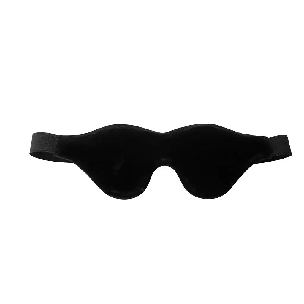XR Brands® Brands Strict Fleece Lined Blindfold – Soft Sensory Deprivation Eye Mask Black