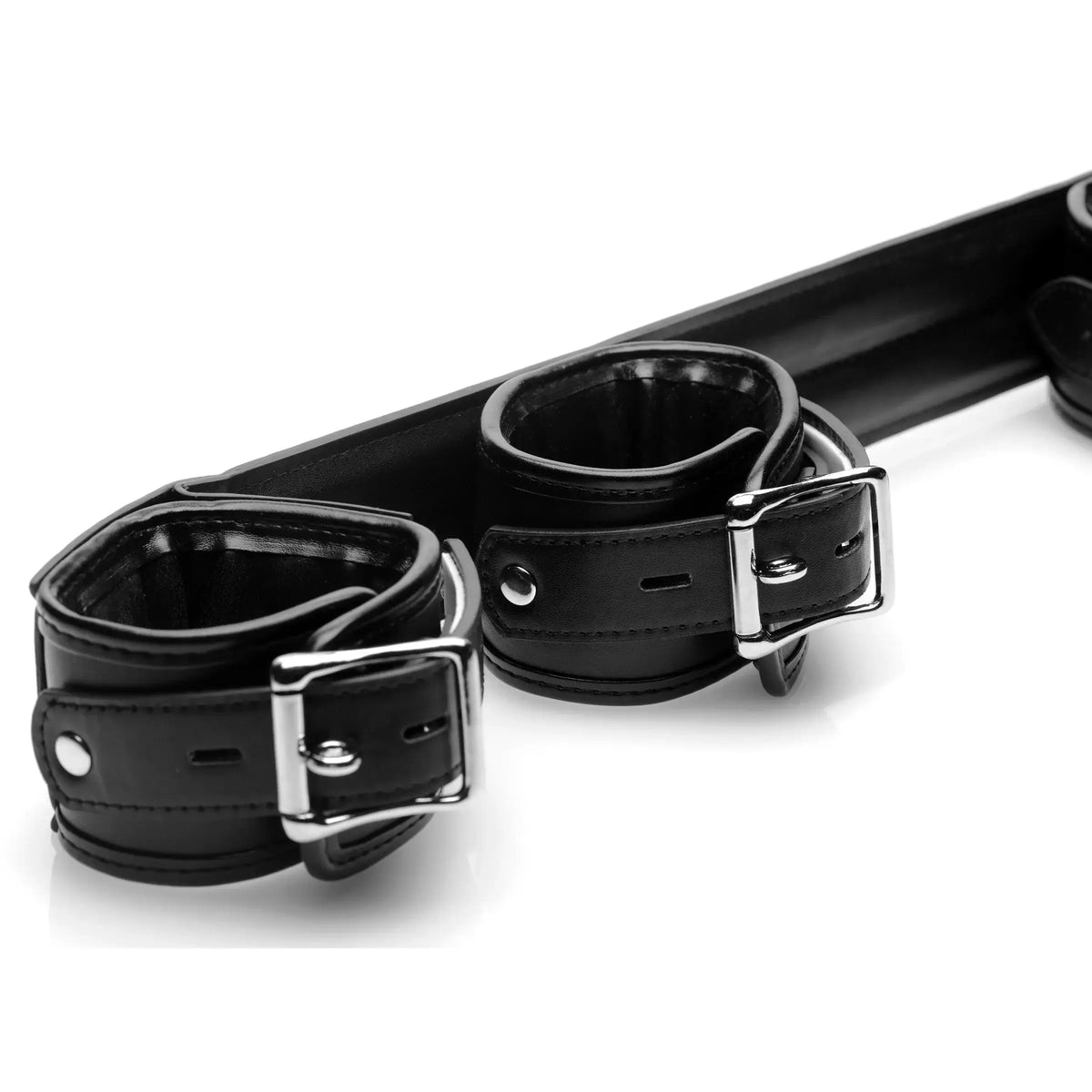 XR Brands® Brands Strict Spreader Bar – Ankle & Wrist Cuffs Locking Buckles Adjustable Black