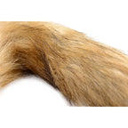 XR Brands® Brands Tailz Fox Tail Glass Anal Plug – Borosilicate Body-Safe Butt with Bushy Brown