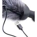 XR Brands® Brands Tailz Grey Fox Tail Vibrating Butt Plug – Remote Control & 10 Modes Gray