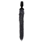 XR Brands® Brands Tailz Grey Fox Tail Vibrating Butt Plug – Remote Control & 10 Modes Gray