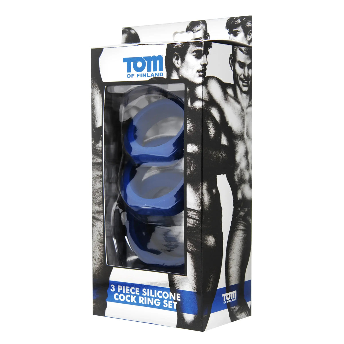 XR Brands® Brands Tom of Finland 3-Piece Silicone C-Ring Set – 3 Graduated Sizes 2 Colors