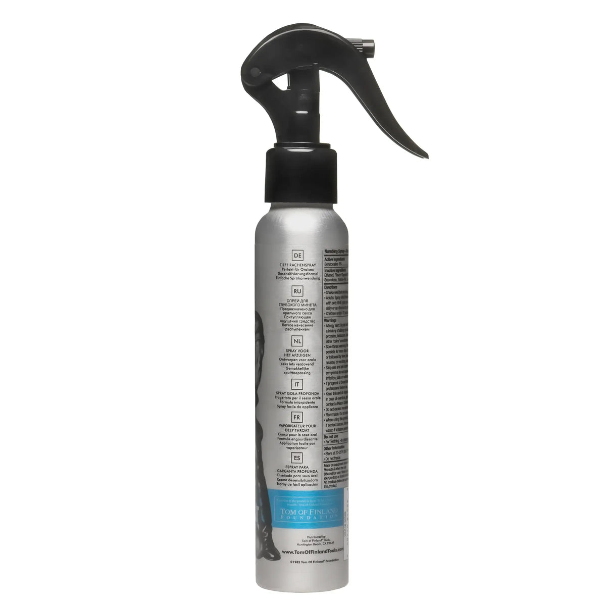 XR Brands® Brands Tom of Finland Deep Throat Spray – 5% Benzocaine Mint Flavor 4 fl. oz.