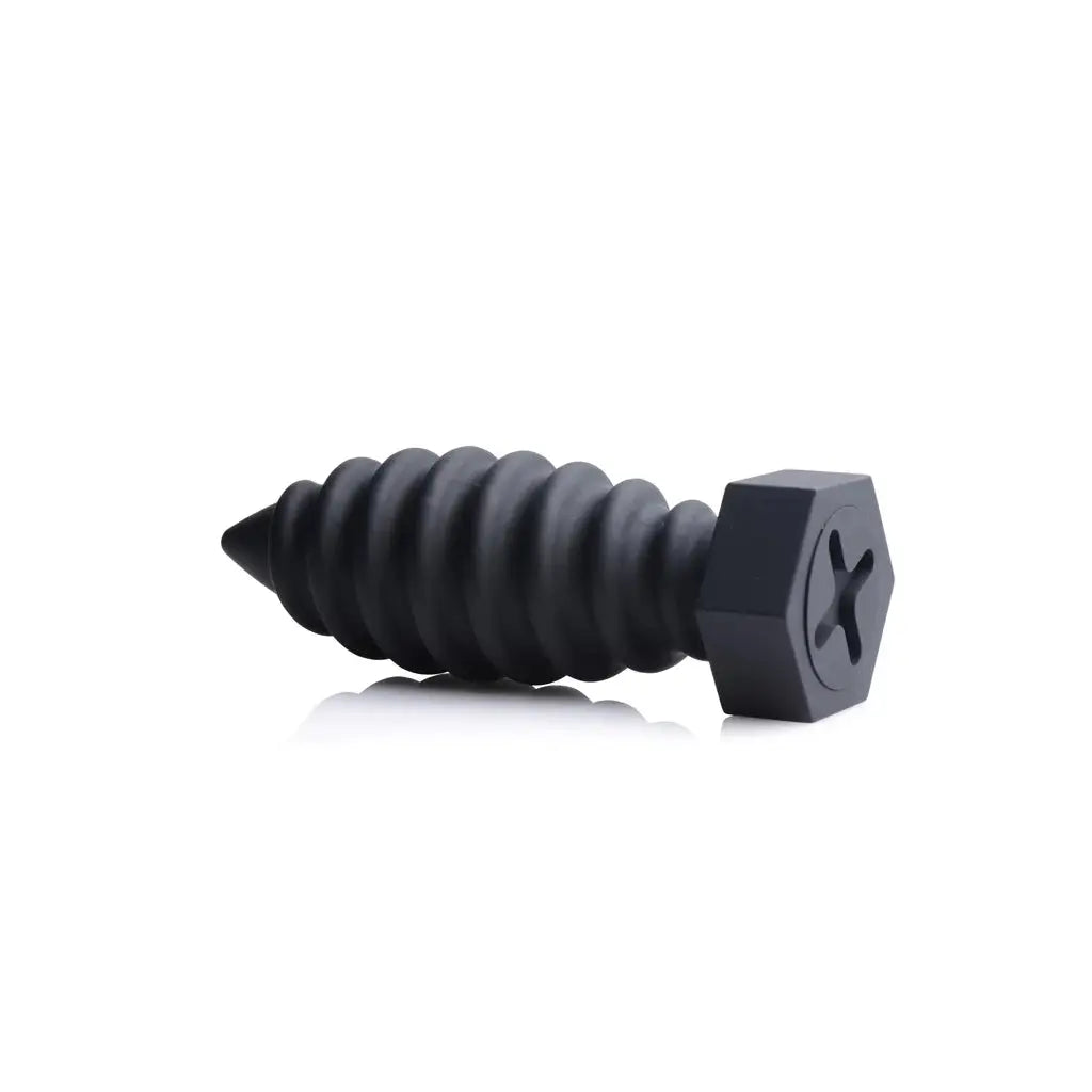 XR Brands® Brands Tom of Finland Screw You Anal Plug – Unique Design Premium Silicone Black